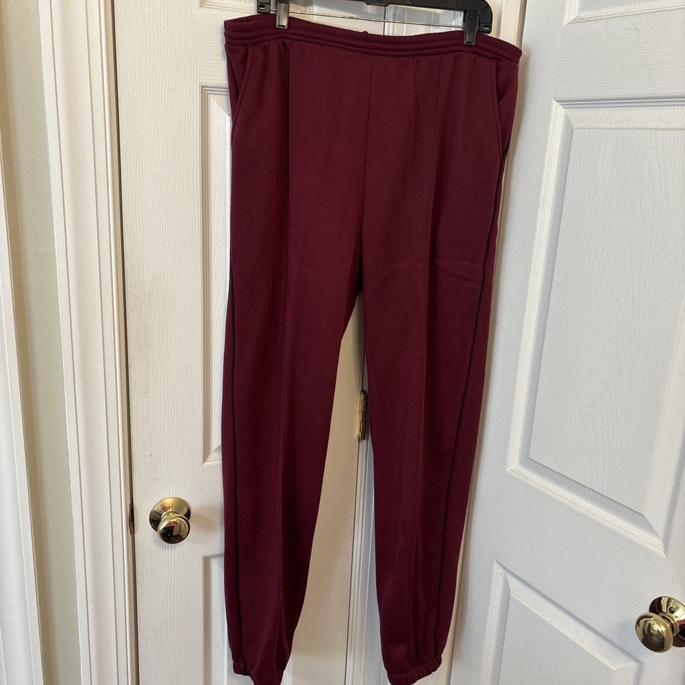 Vintage 90s Christian Dior Monsieur Jogger Sweatpants Seamed Maroon Red Mens L